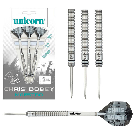 Maestro Chris Dobey Hollywood Darts and box by Unicorn