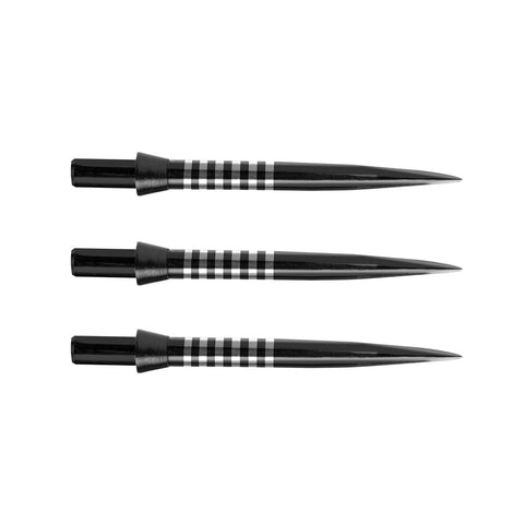 Freeflo re-grooved replacement darts points in black by Winmau