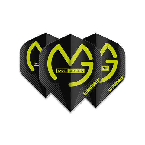 Mega Standard Michael van Gerwen MvG Design dart flight in black x 3 by Winmau