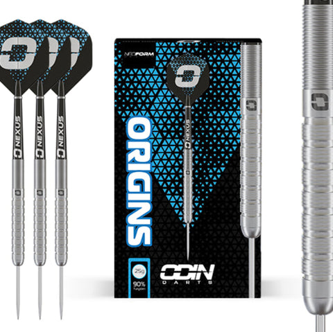 Odin Origins darts with packaging on a white background