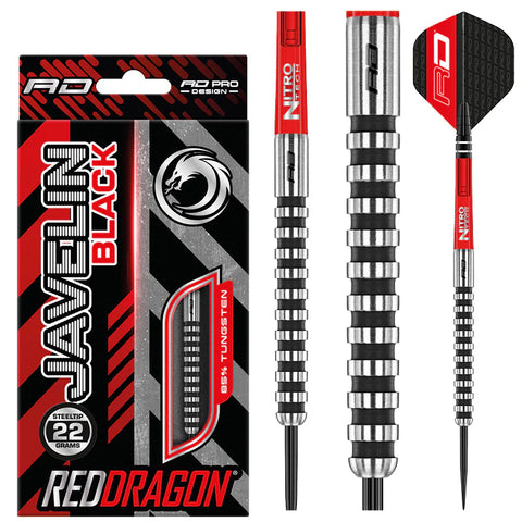 Red Dragon - Javelin Black - Steel Tip Darts