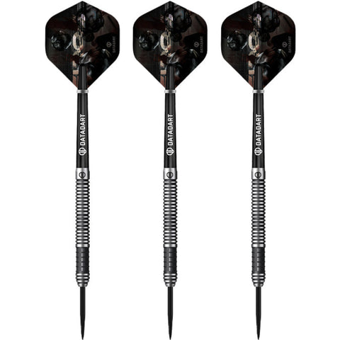 Datadart Eiros three black darts with visible branding on a white background