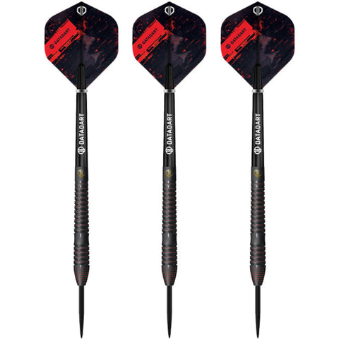 Datadart NYX three black and red darts on a white background