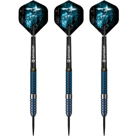 Datadart Parallax three black darts with blue accents on a white background