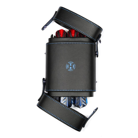 Prima Dart Case in Aqua, open by Harrows